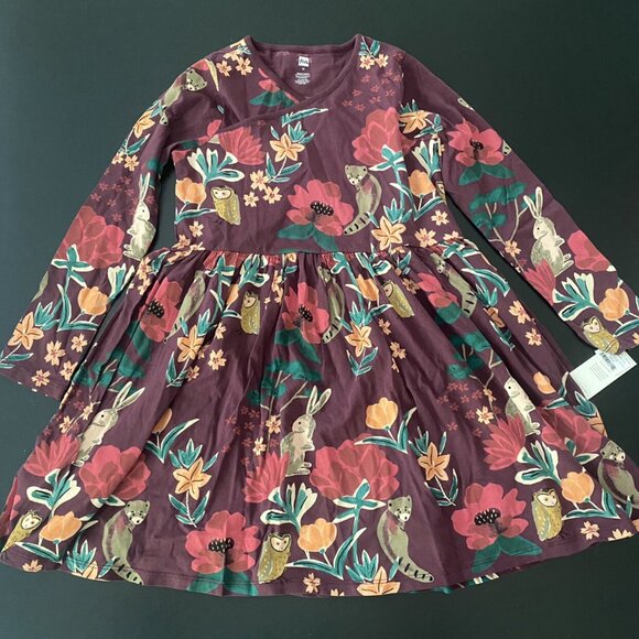NWT Tea Collection Forest Floral Wrap Neck Dress - Picture 1 of 8
